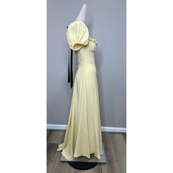 RODARTE Bow-embellished satin-trimmed silk-crepe maxi dress US 4 $2,400 - Picture 9 of 12
